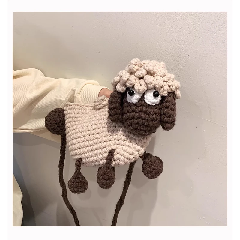 Niedliche Cartoon-Lammtasche – modisches Accessoire, stilvolle Umhängetasche im Ins-Stil