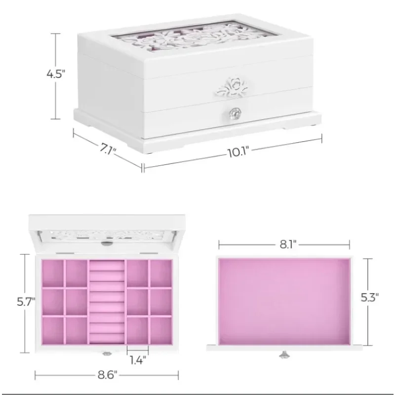 Wooden Jewelry Creative Gift Earrings Earrings Necklace Jewelry Storage Box Jewelry Ring Box