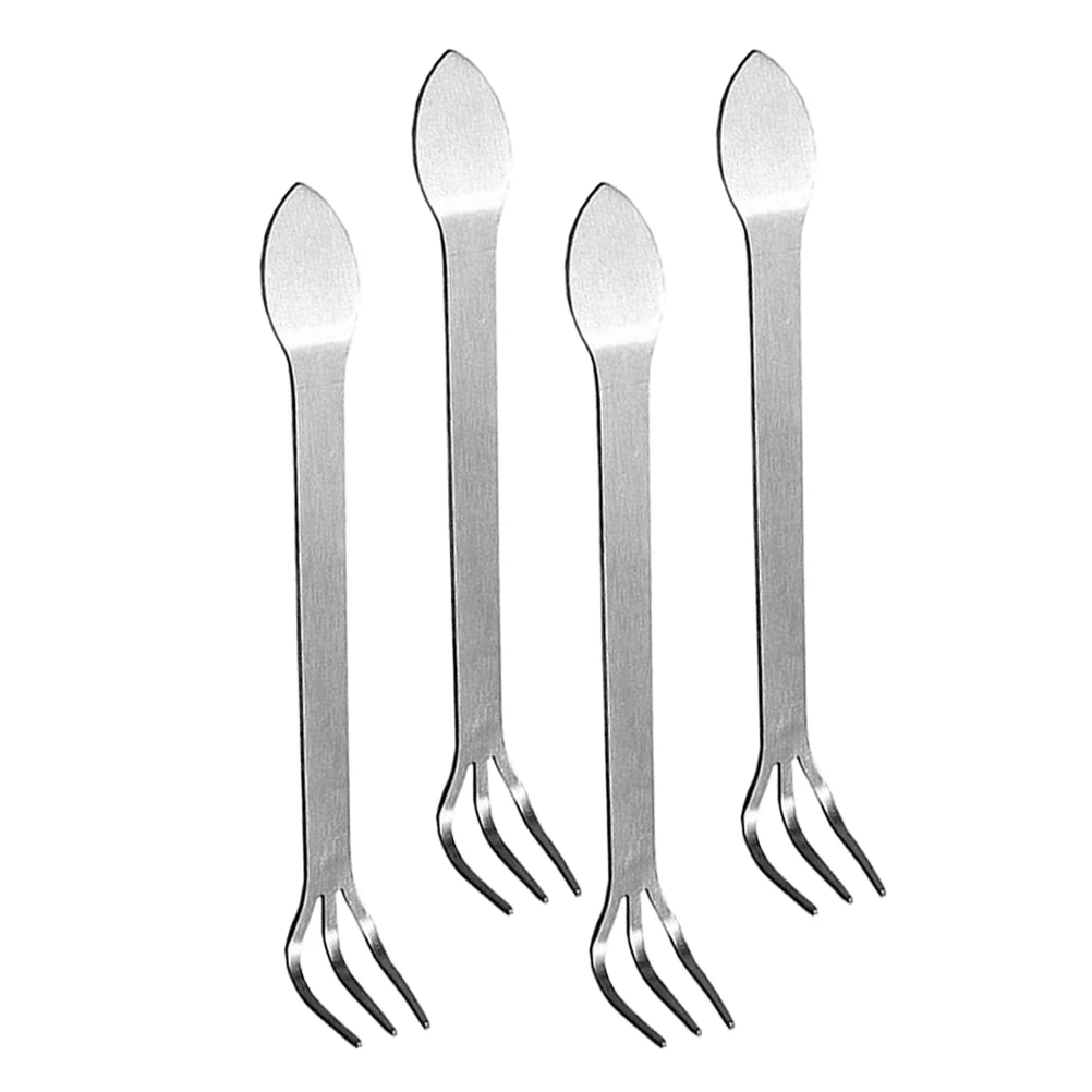 

4pcs Stainless Steel Mini Garden Rake Bonsai Small Hand Cultivator Soil Loosening Weeding Tool For Vegetable Field Yard