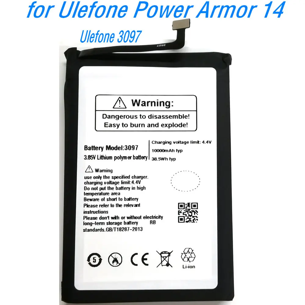 

3.85V 38.5Wh 3097 High Capacity Battery for Ulefone Power Armor 14 Smartphone