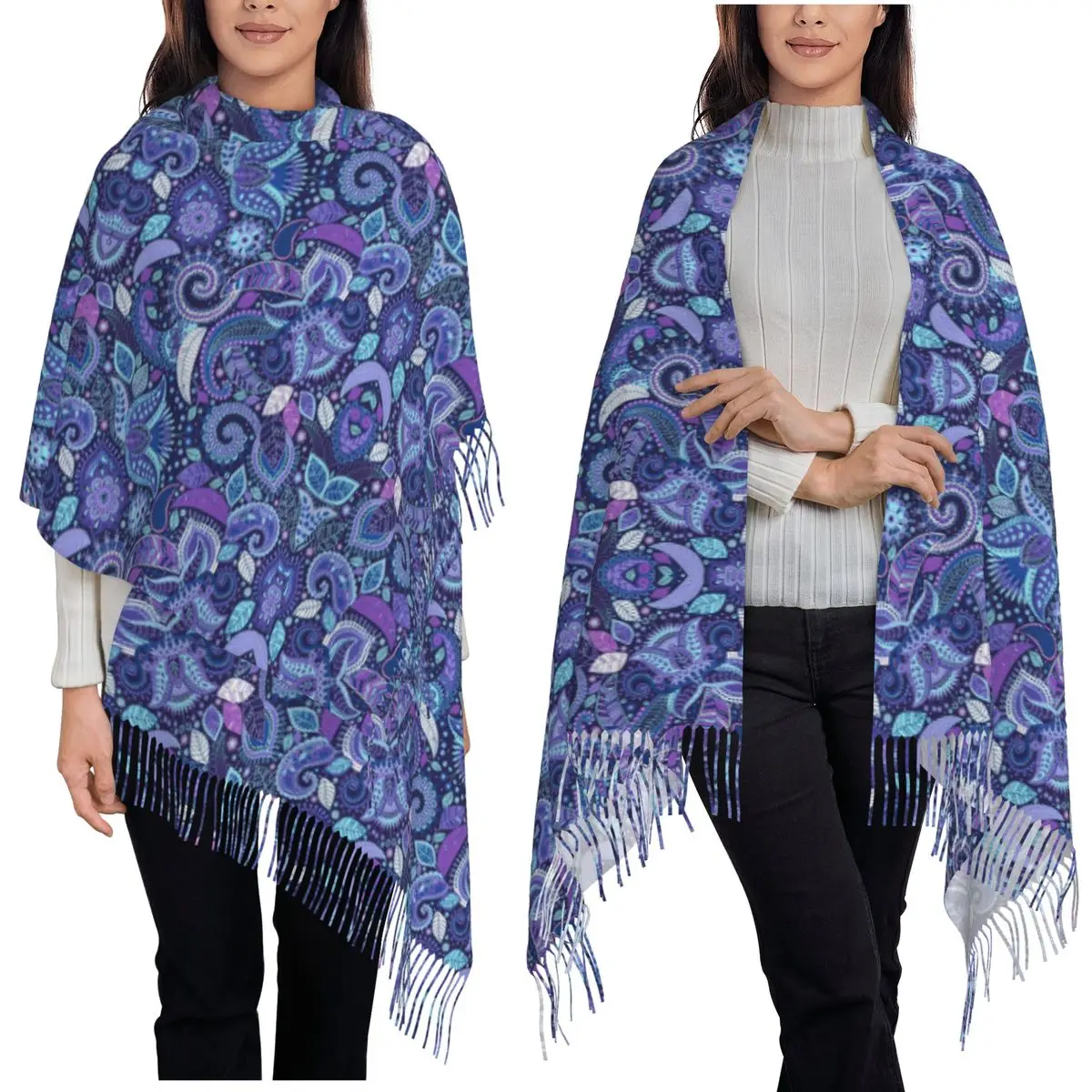 

Paisley Pattern Scarf Tassel Scarves for Women Soft Warm Shawls and Wraps Long Fall Winter Shawl Wrap