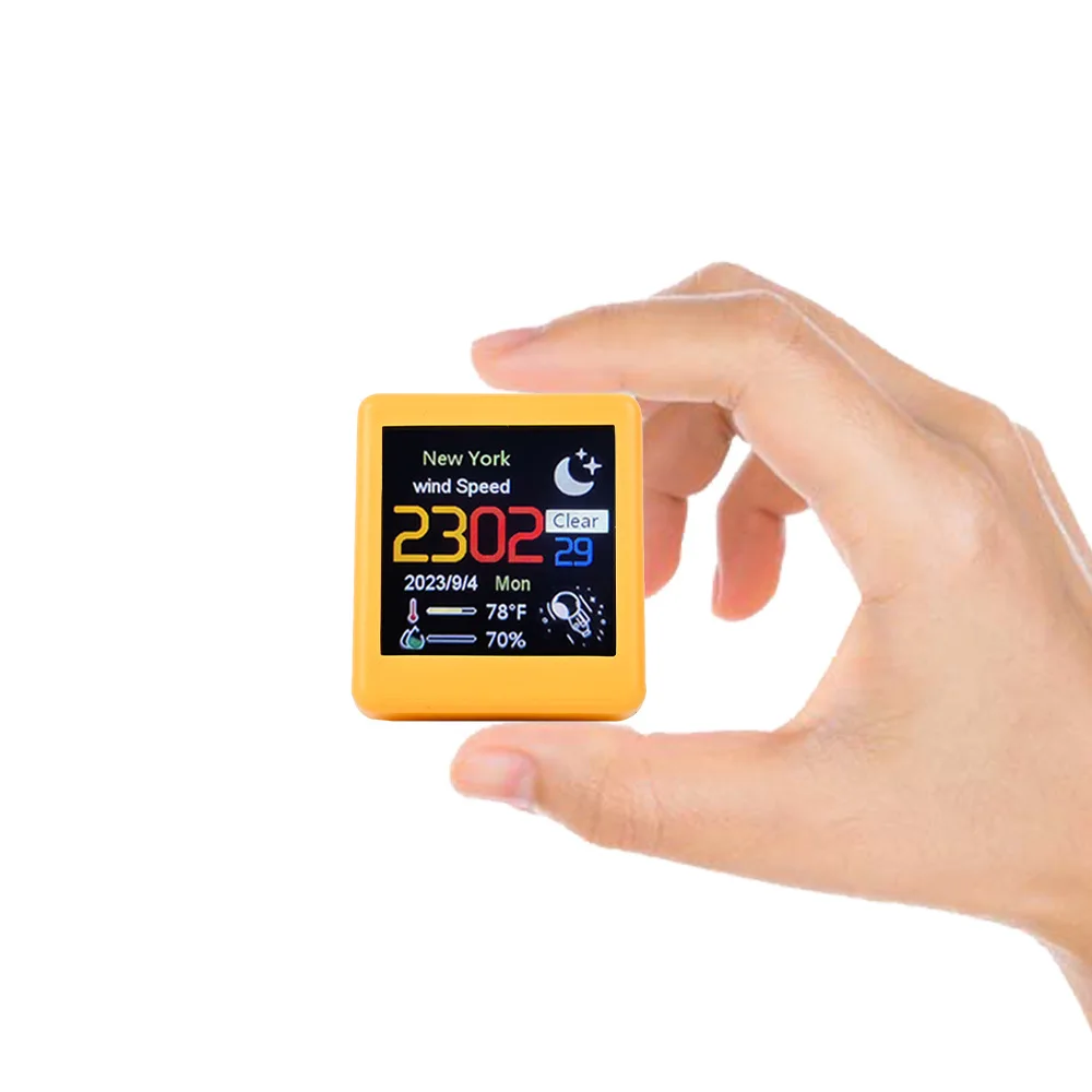 Super Cool Mini WiFi Desktop Weather Digital Clock, Smart Temperature Humidity Monitor Alarm Clock, Portable Home Desktop Decor