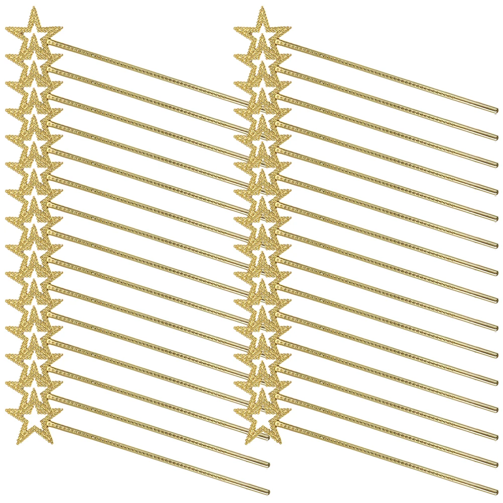 

50pcs Star Fairy Sticks Festival Party Wands Cosplay Stage Props Dress-Up Wand Kit Pentagram Fairy Wands For Adults Costume