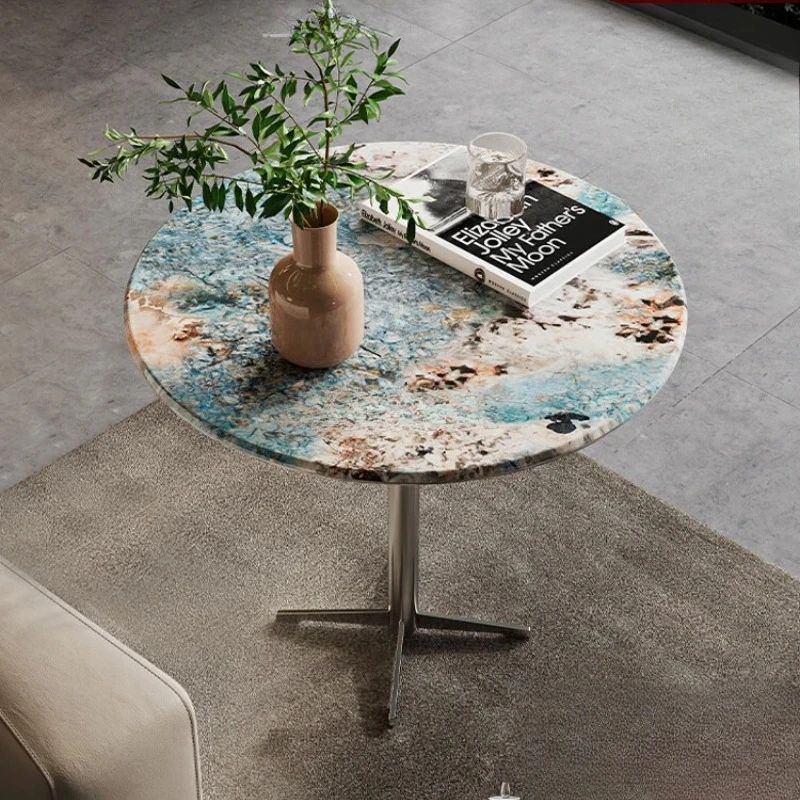 A Size apartment Italian minimalist marble surface stainless steel base edge