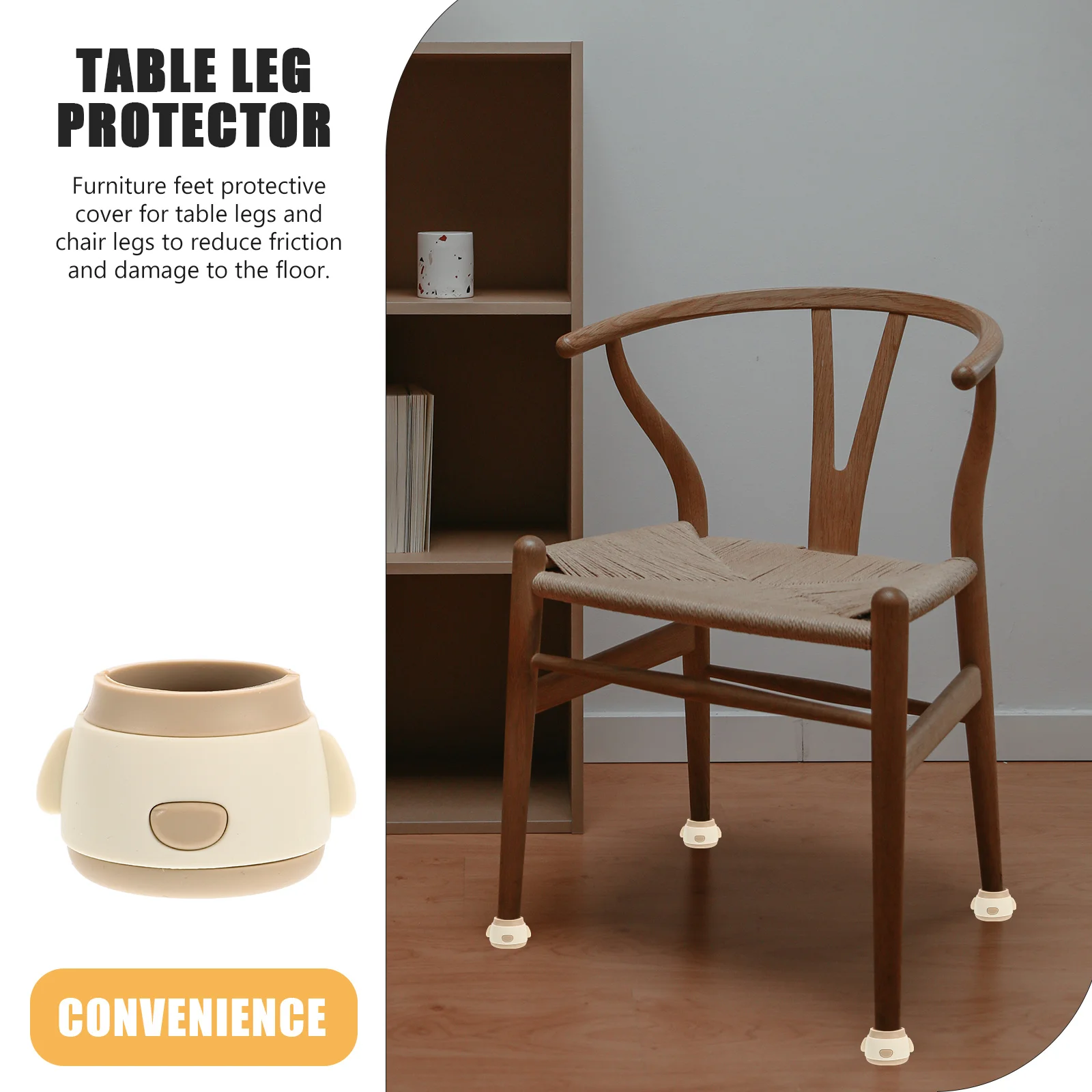 

4Pcs Silicone Furniture Feet Covers Table Leg Protectors Chair Leg Caps Anti Slip Waterproof Floor Protectors for Hardwood