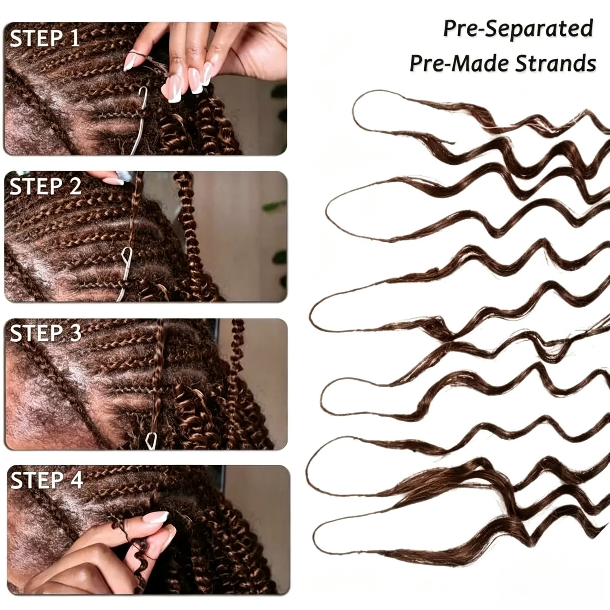 Sixqueen Chocolate Brown Feather Crochet Human Hair Extension For Braid Kinky Curly PreSeparated Knotless Small Spirals Curly Crochet Hair
