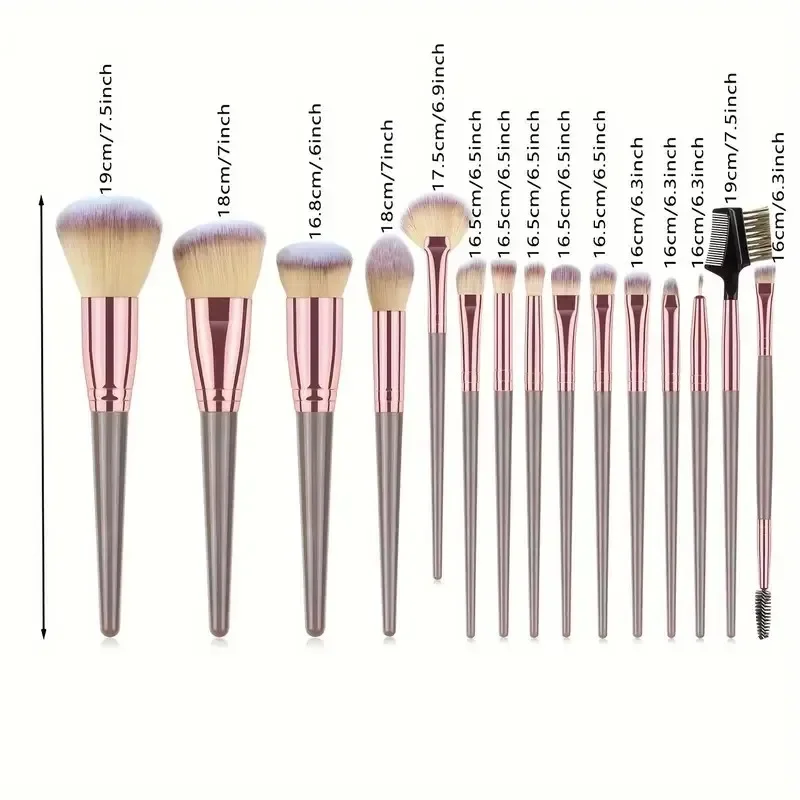 15/16-teiliges Make-up-Pinsel-Set – weiche Borsten für Rouge/Puder/Lidschatten |   Tragbar und anfängerfreundlich |   Erschwingliches Pro Kit