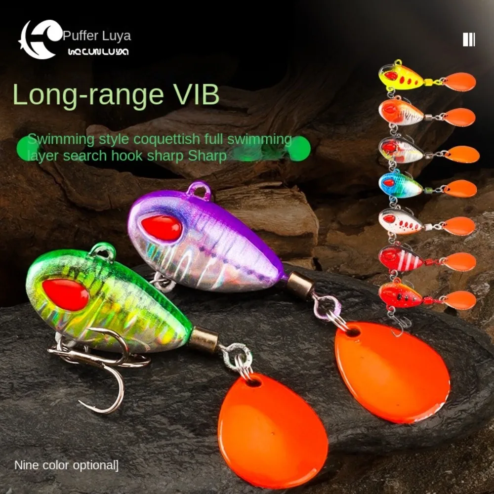

2pcs 2024 Treble Hook Metal Fishing Bait Wobblers Crankbaits Spoon Metal VIB Lure Rotate Sequin Spoon Fishing Lure Ice fishing