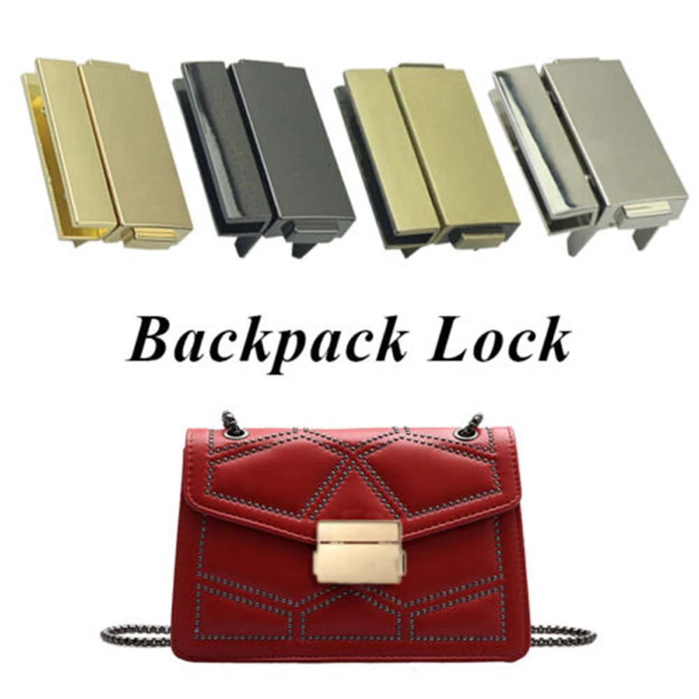 Zinc Alloy Bag Lock New Rectangular Lightweight Pocket Lock Press To Unlock Durable Lock Buckle DIY