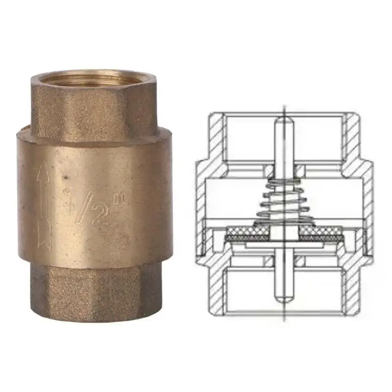 652F ''NPT Latão Linha Verificação Vertical para Válvula Ferramenta Controle Cobre 200W