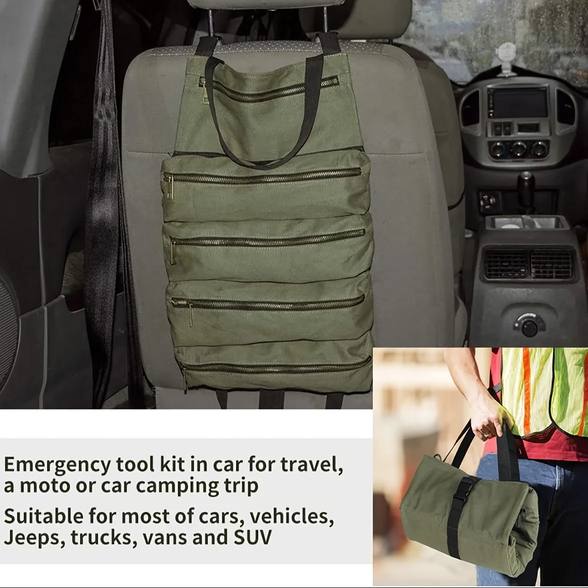 قطعة واحدة من حقيبة أدوات قابلة للطي للخدمة الشاقة - حقيبة تخزين كهربائي وميكانيكية متعددة الوظائف، هدية مثالية لعيد الأب، رائعة لـ