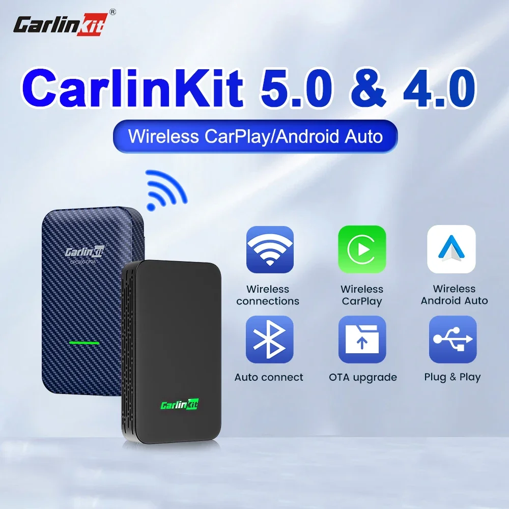 

2Air CarlinKit 5.0 Wireless CarPlay Android Auto Ai Box Wireless Adapter For Skoda Kia Haval Toyota Mazda Ford Peugeot VW Audi