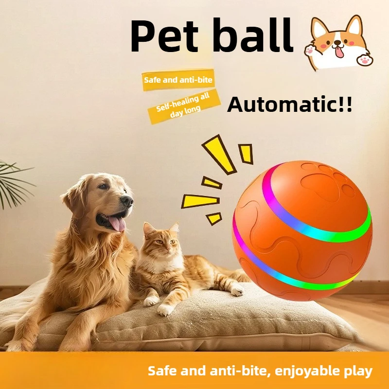 

Электрическая игрушка для кошек, умный катящийся мяч, интерактивная игрушка от скуки, светящийся прыгающий мяч, прыгающие шарики