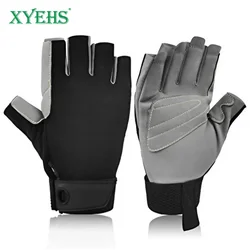 XYEHS-Gants de travail de sécurité en cuir synthétique demi-doigt, légers et respirants, ULd'escalade en plein air, 1 paire