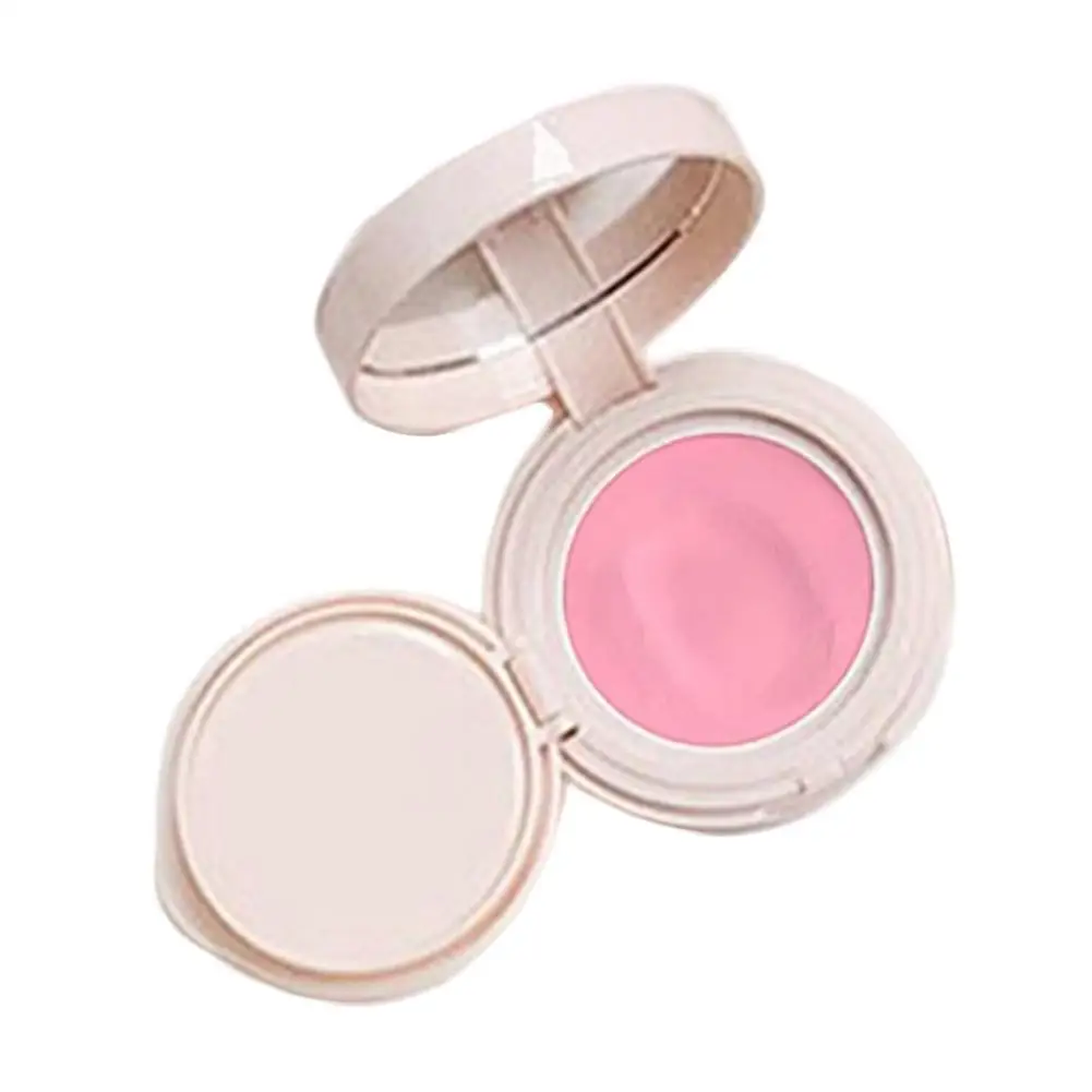 Girl's Pink Face Blush Mud Mousse Blush Palette Rose Cheek Tint Makeup Rouge Blusher Matte Contour Peach Puff With Shadow C F0G5