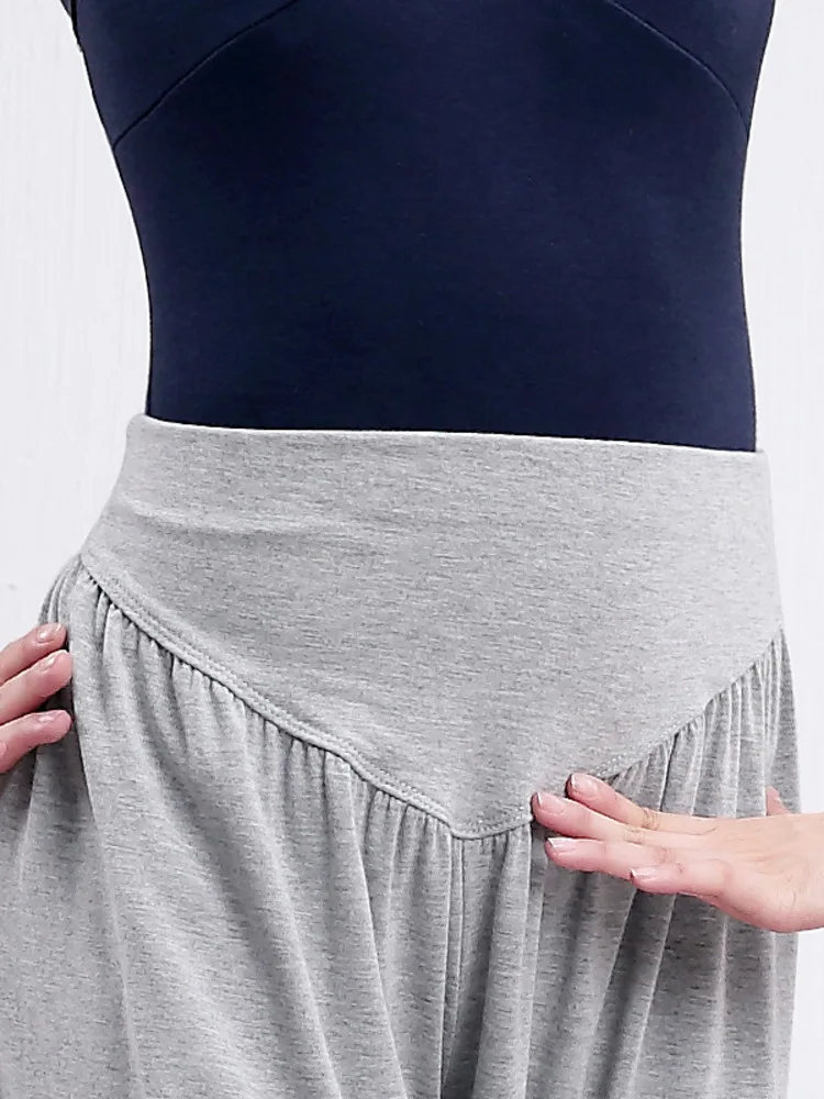 발레 댄스를위한 성인 솔리드 컬러 하이 웨이스트 루즈 랜턴 바지, 편안한 무대 공연 연습 바지