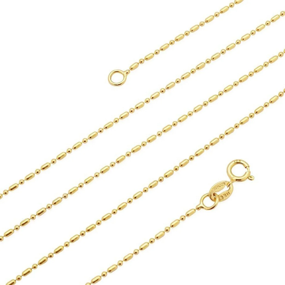 

Цепочка с бусинами 10K/14K1 8K цепочка из желтого золота 1 мм