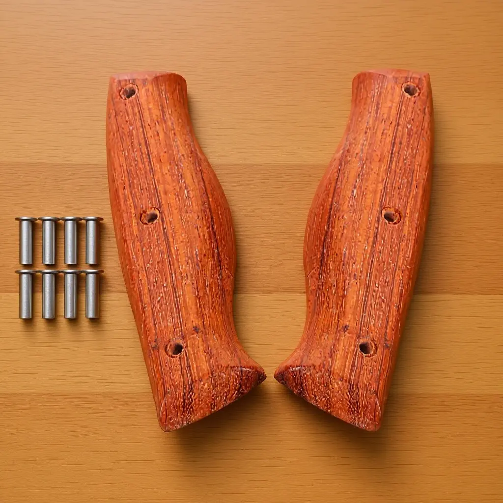 2Pcs Kitchen Knife Wooden Handles Replacement for Repair and DIY Knife Making Premium Hardwood Material Non Deformable Safe Grip