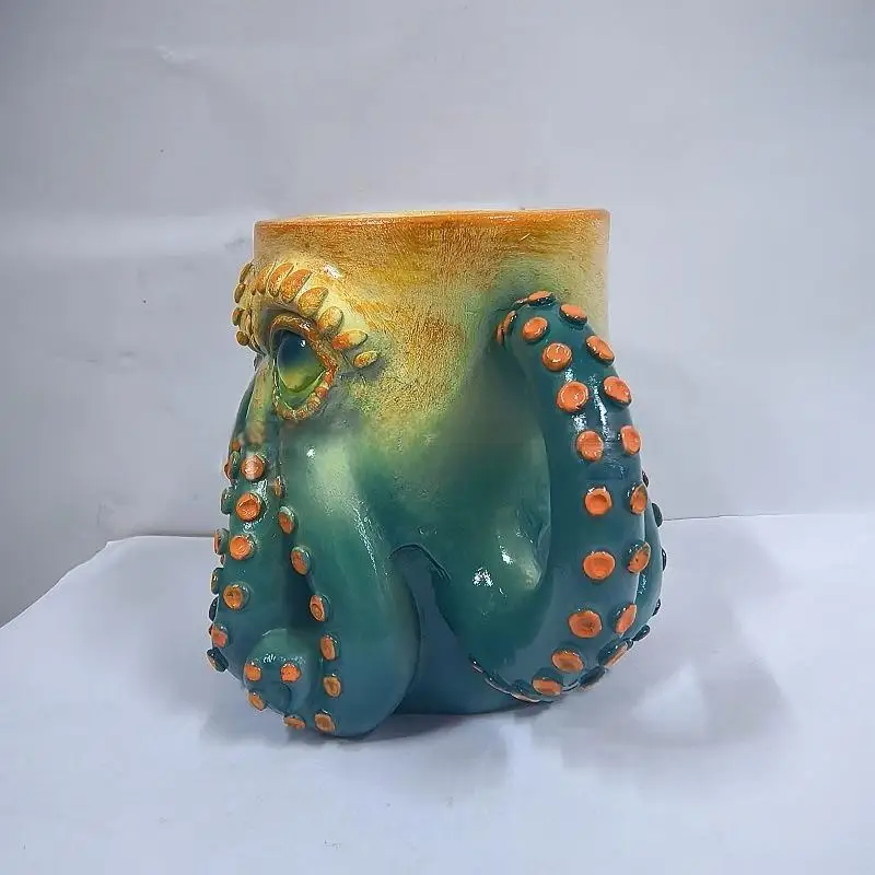 الراتنج القدح كوب للبيرة الزينة زخرفة القراصنة القدح الأخطبوط تصميم القدح القرون الوسطى للمنزل ديكور مجموعات الخيال مكتب عمل #6