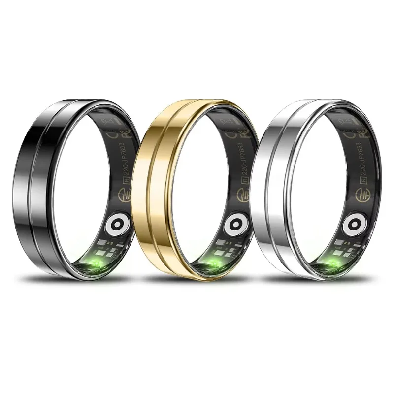 

2025 R11 Stainless Steel Smart Ring Heart Rate blo-od Pressure blo-od oxy gen Sleep Monitoring Waterproof Women Men Smart Rings