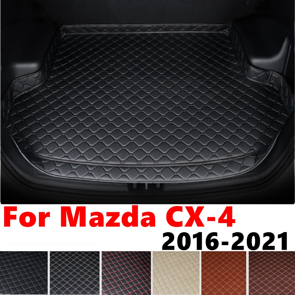 High Side Car trunk mat for Mazda CX-4 CX4 2021 2020 2019-2016 Tail Boot luggage Pad Cover Rear Cargo Liner Interior Accessories