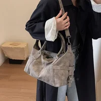 Retro Design PU Leather Shoulder Bags for Women 2024 Korean Fashion High Capacity Armpit Bag Female Crossbody Bag Tote Handbags - Image 3