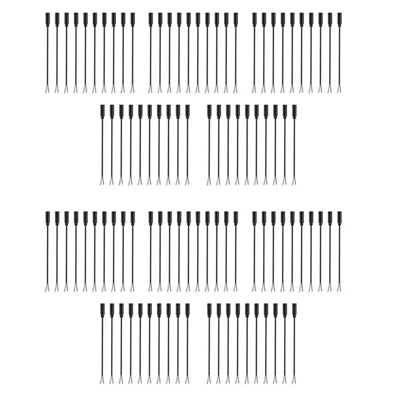 AS95 100Pcs 3.5mm Female Jack to Bare Wire 2 Pole Mono Audio Cable Replacement Connector