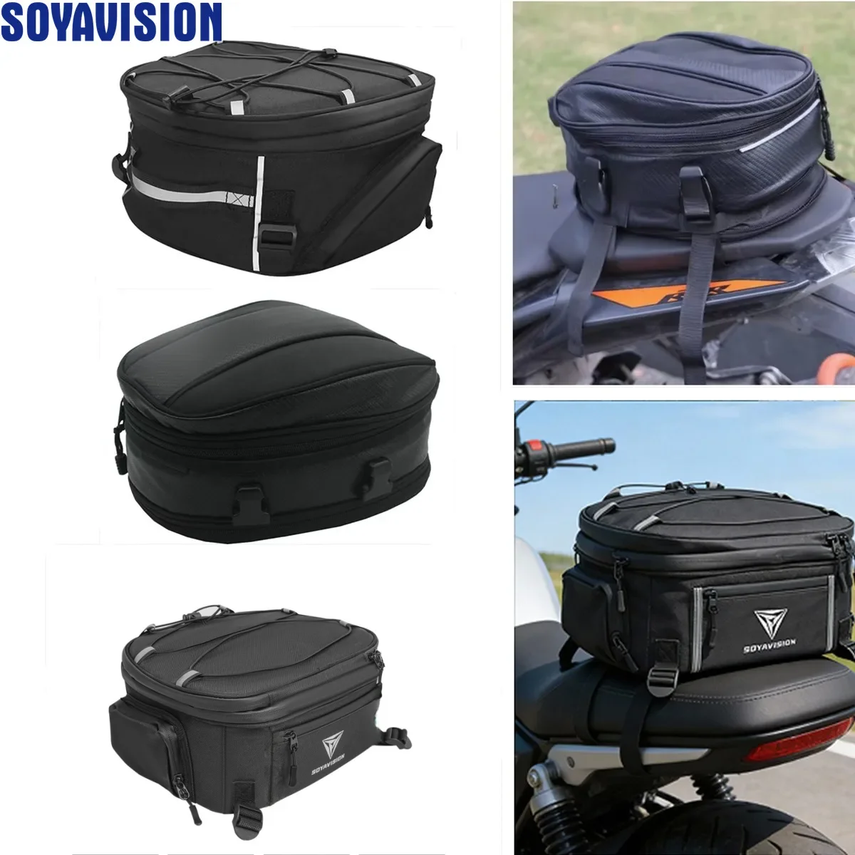 Motorcycle Tail Bag Expandable Tail Travel Rider Luggage Rear Back Seat Bag For BMW R1300GS R1300 R 1300 GS 2023-2025