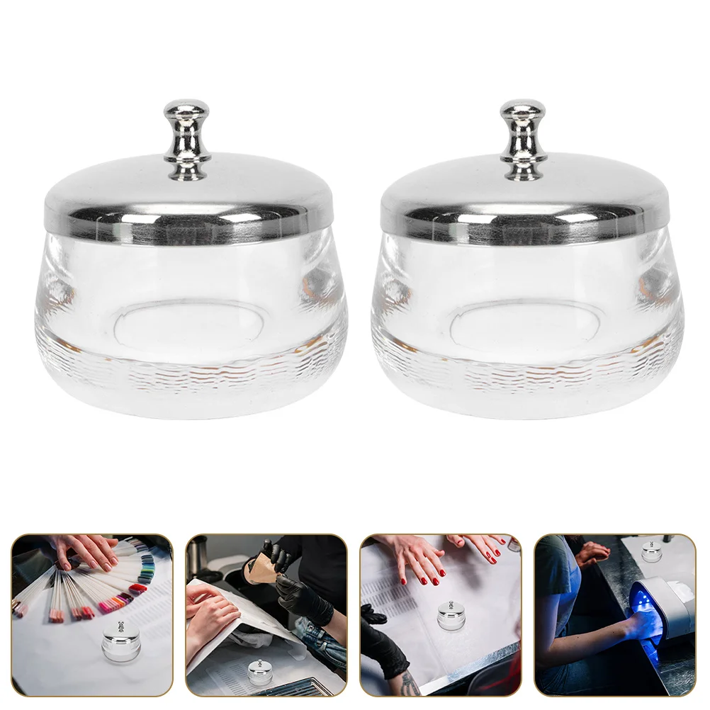 2 szt. Bezpieczny szklany kubek do manicure, idealny prezent dla dziewczyn, które uwielbiają manicure, łatwy w użyciu i czyszczeniu kubek do usuwania lakieru do paznokci.