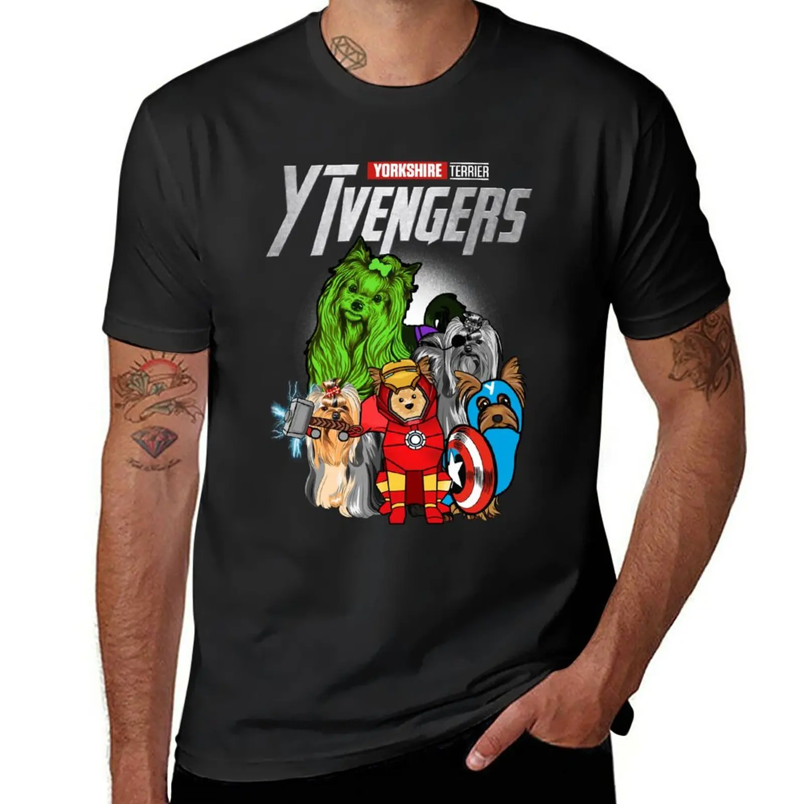 New Yorkshire Terrier Longhair, YTVENGERS Assemble T-Shirt T-shirt for a boy Short sleeve tee mens clothes