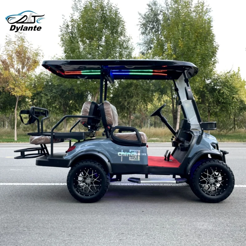 ODM Custom Hot Sale 4 Wheel Low Speed ​​Electric Golf Cart 4/6 Seats 48V 72V Street Legal Off-Road Hunting Electric Car