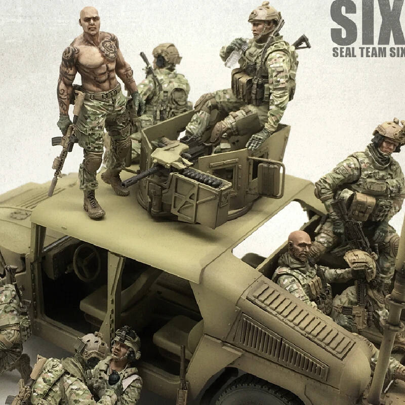 1/35 Six Special Operations Soldiers Resin Model Figure Gk Micro Miniature 3d Printed White Model Toy Unassembled And Unpainted
