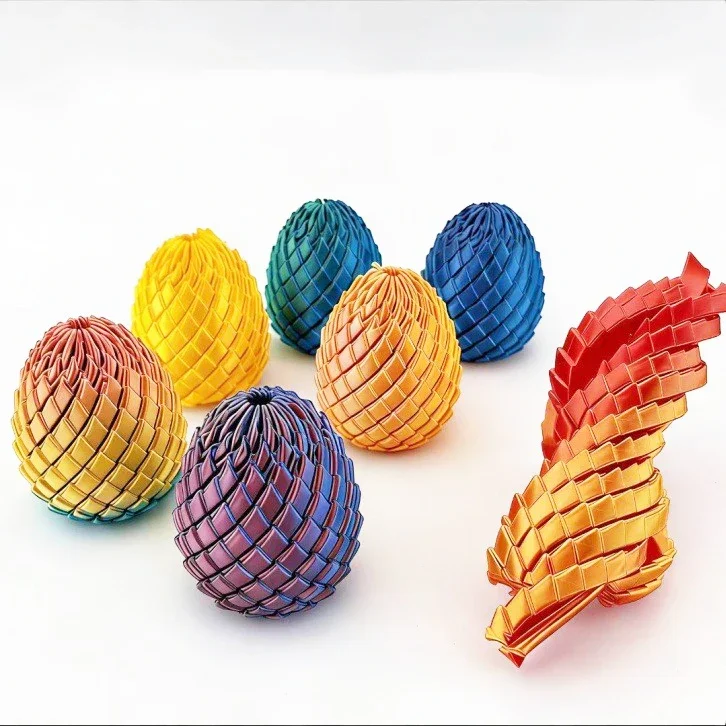 3D Printing Dragon Egg Stress Relief Toy Deformable Twist Egg Creative Decompression Gadget Desk Ornament Deformation Model Toy