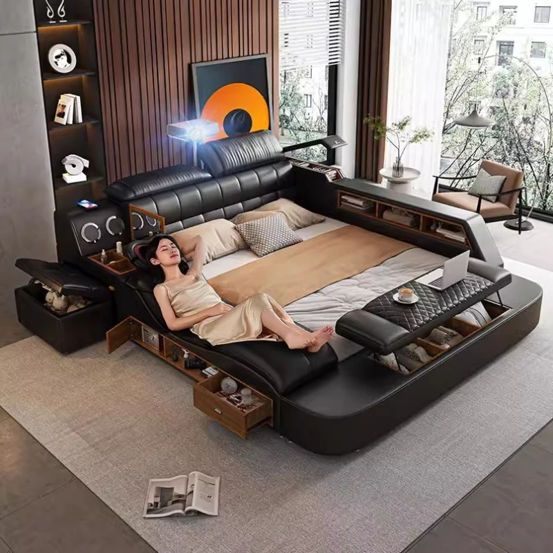 

18X200CM monster bed modern style Home furniture complete double bedroom luxury king size bed 2 people Single Sun double beds