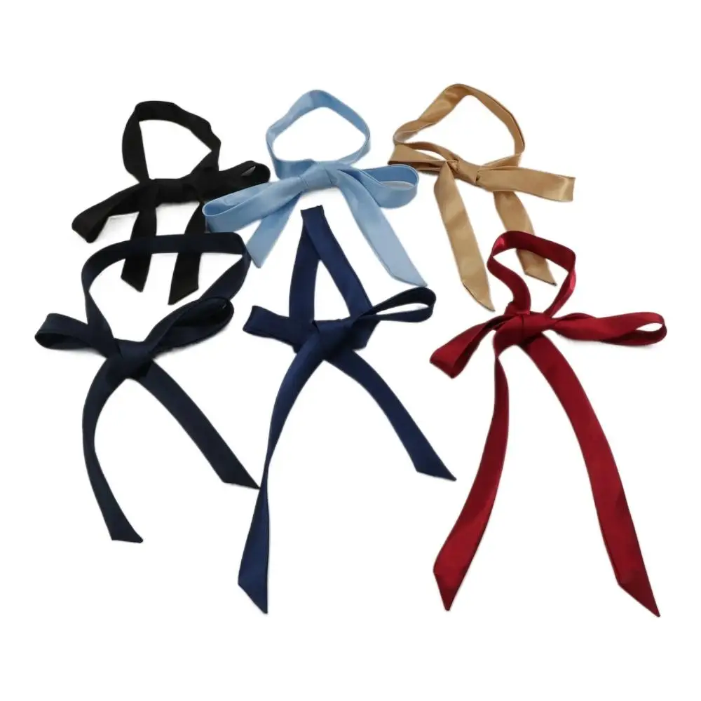 Chic Girls Shirt Accessory Costume Ribbon Tassel Cravat Ribbons Knot Satin Bowtie Bow Tie