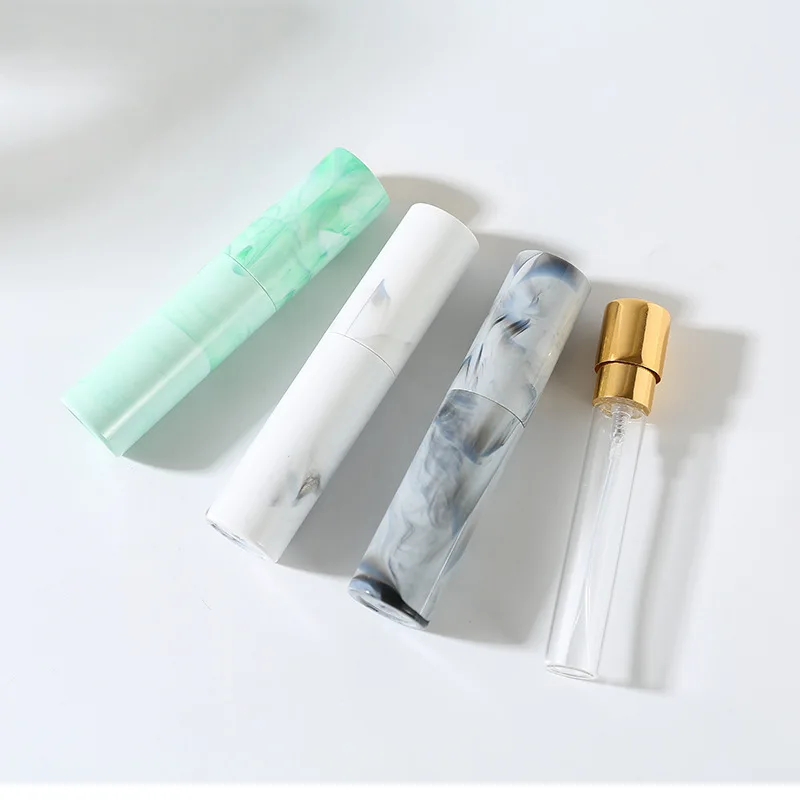 5 Pz 10 ML Bottiglia di Profumo Da Viaggio Atomizzatore Riutilizzabile Marmo Mini Spray Liquidi A Prova di Perdite Contenitore Vuoto Accessori Strumento