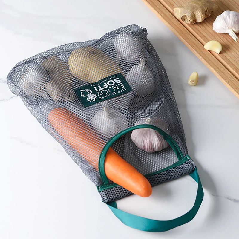 Handy and Space-Saving Reusable Kitchen Vegetable Storage Bag for Garlic, Onions, and Potatoes
