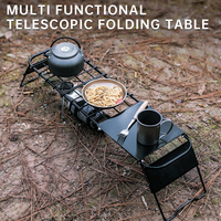 Outdoor retractable mesh table Mini stove stand adjustable multi-function retractable height metal folding table tea table
