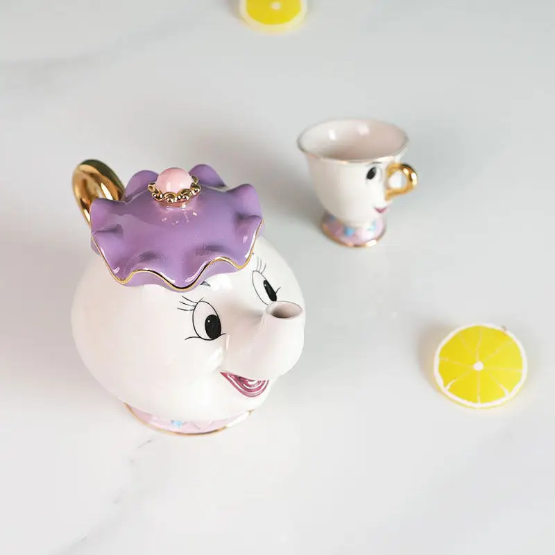 Cute Beauty And The Beast Teapot Cartoon Coffee Pots Mug Mrs Potts Chip Cup Tea Pots Tea Cup Set Home Decor Ornament Toys Gifts - view 5