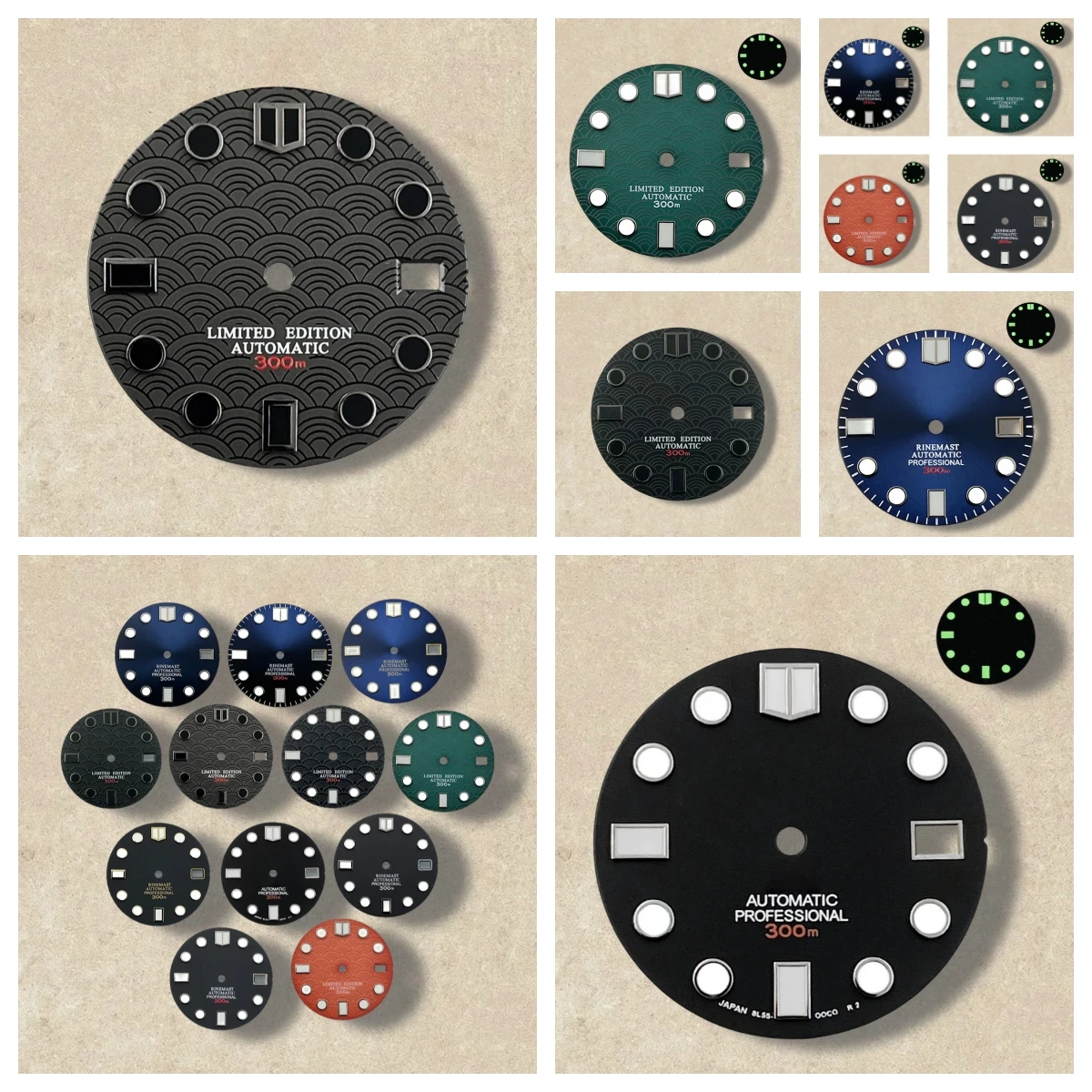 

28.5mm High Quality S Logo NH35 Dial SUB/SKX007 DIal Suitable For NH35/NH36 Movement Green Luminous NH35 Accessories ﻿