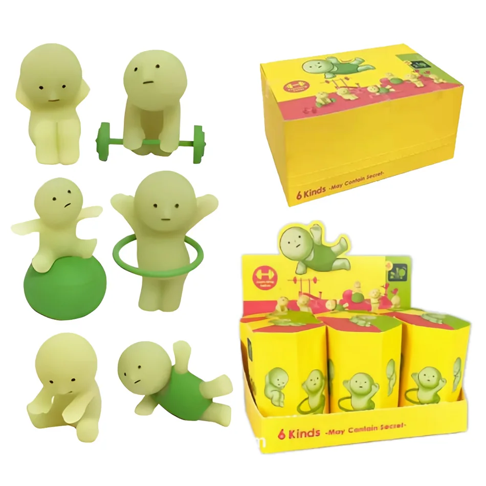 Mehrteilige Serie Leuchtende Grüne Puppen Blind Mystery Box Actionfiguren Dekoration Desktop-Modell Spielzeug für Überraschungsgeschenke
