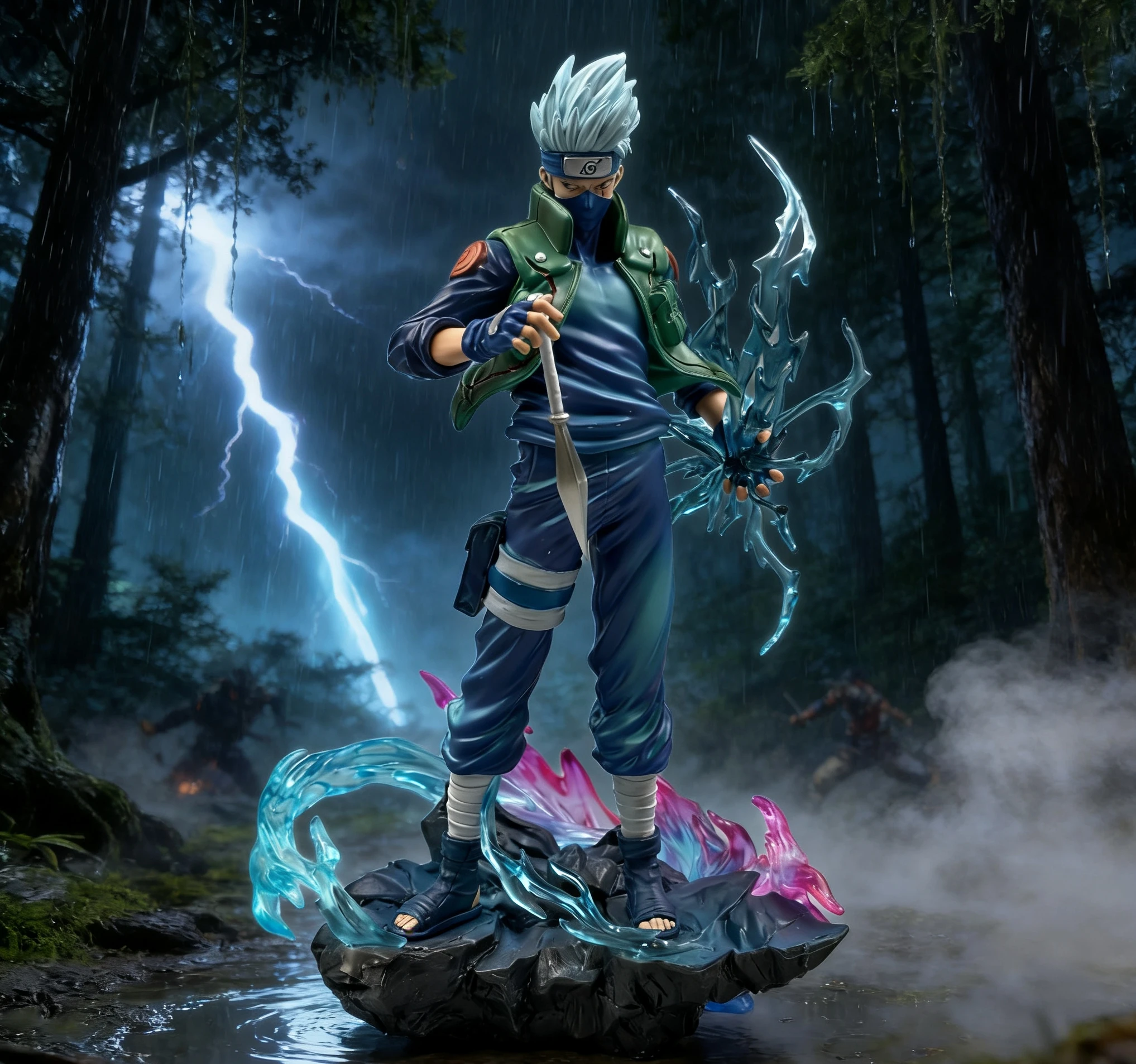 Figuras de acción de Anime Hatake Kakashi de 24 cm, estatua de PVC, adorno de escritorio, colección de estatuas, modelo de decoración, juguetes para habitación y escritorio