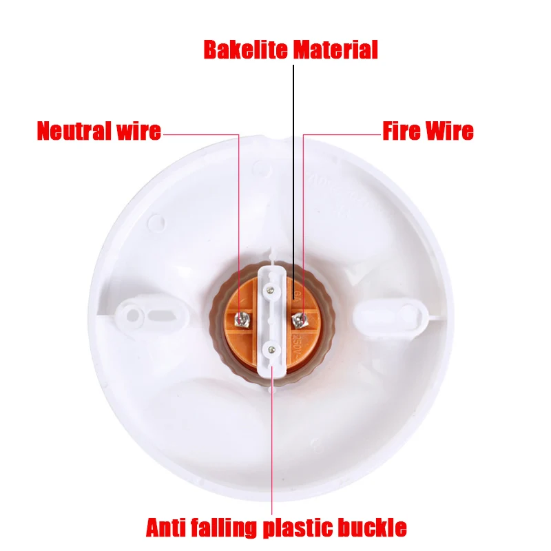 E27 Screw Surface Mounted LED Bulb Base Bakelite Liner Paperback Lamp Holder 115mm E27 Socket Converter 6A Lighting Accessories