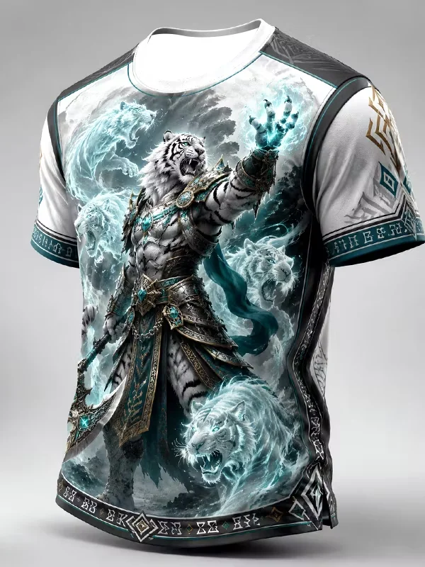 2027 Summer Men's Best-selling Japanese Samurai Culture Printed 3D Pattern Moisture-Wicking Family Version Casual T-Shirt Top