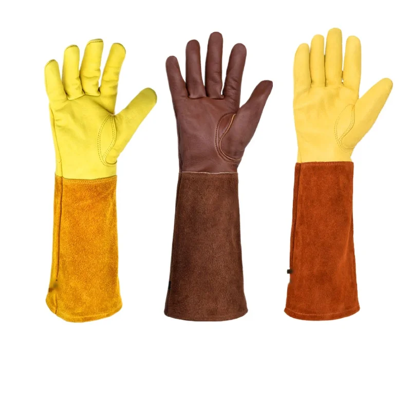 Long Style Gardening Thorn Proof Gloves Canvas Rose Pruning Garden Gloves with Touch Screen Breathable Work Gloves
