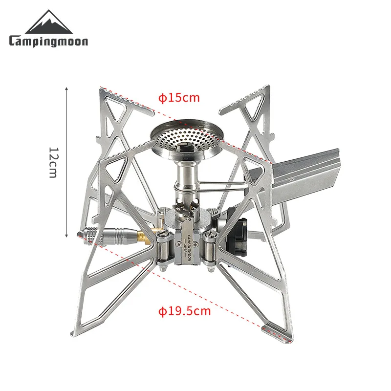 CAMPINGMOON Camping Picknick Elektronische Zündung Schmetterling Herd Kopf Klappbarer tragbarer winddichter Outdoor-Kartenherd, XD-3F