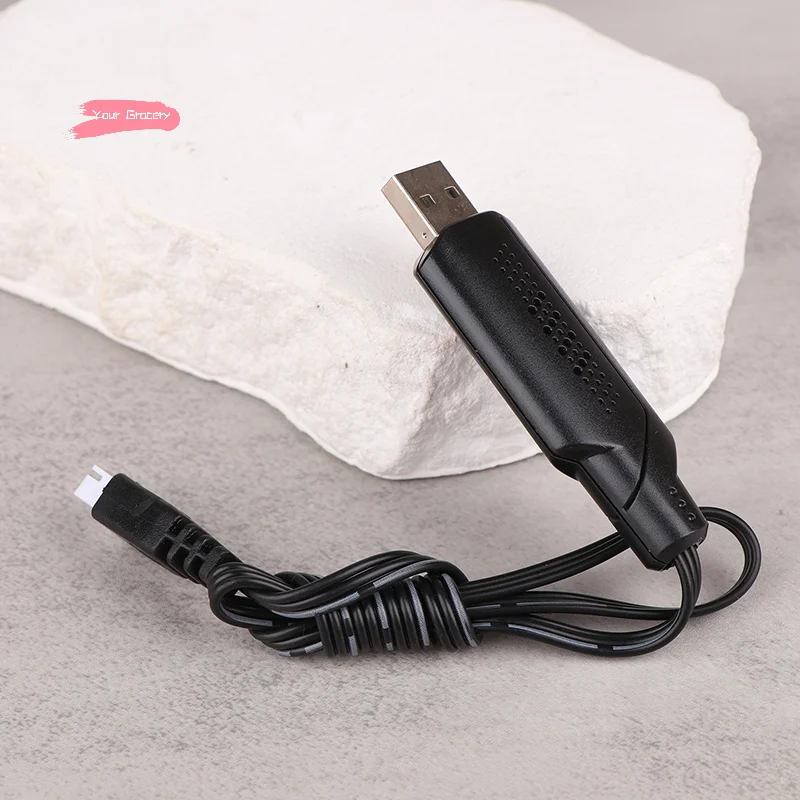 شاحن USB 2S 7.4V 1A لبطاريات ليبو 7.4V 2S مع موصلات XH-3P المتوافقة مع سيارات RC بدون طيار والقوارب كابل شحن USB
