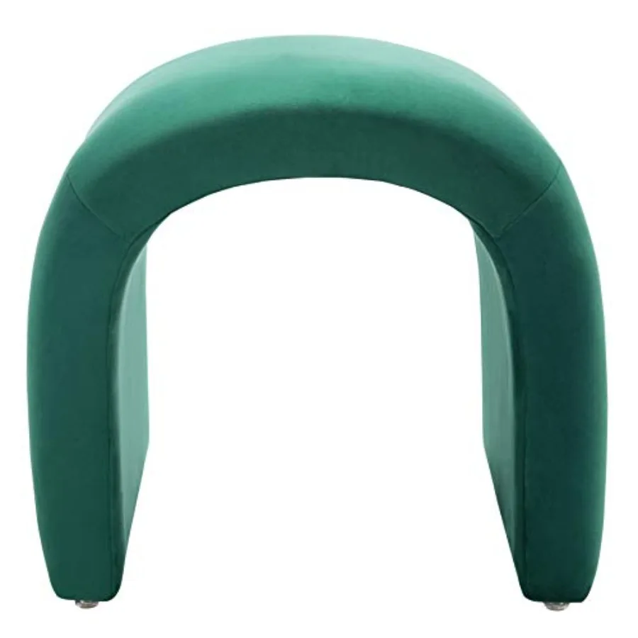 

Home Collection Kibo Modern Waterfall Emerald Velvet Ottoman Fully Assembled