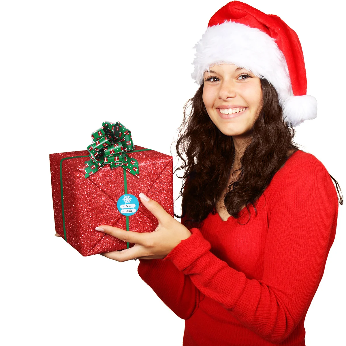 

TOYMYTOY 9PCS Christmas Gifts Bows with 90PCS Stickers Pull Bows Gifts Wrapping Christmas Bows Assortment