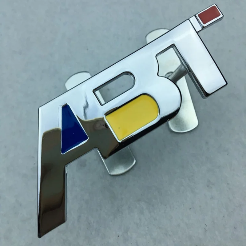 3D Metal ABT Logo Front Grille Emblem Badge Car Stickers Decals For Volkswagen Audi A6 A8 S6 S8 Golf Passat Tiguan Touareg